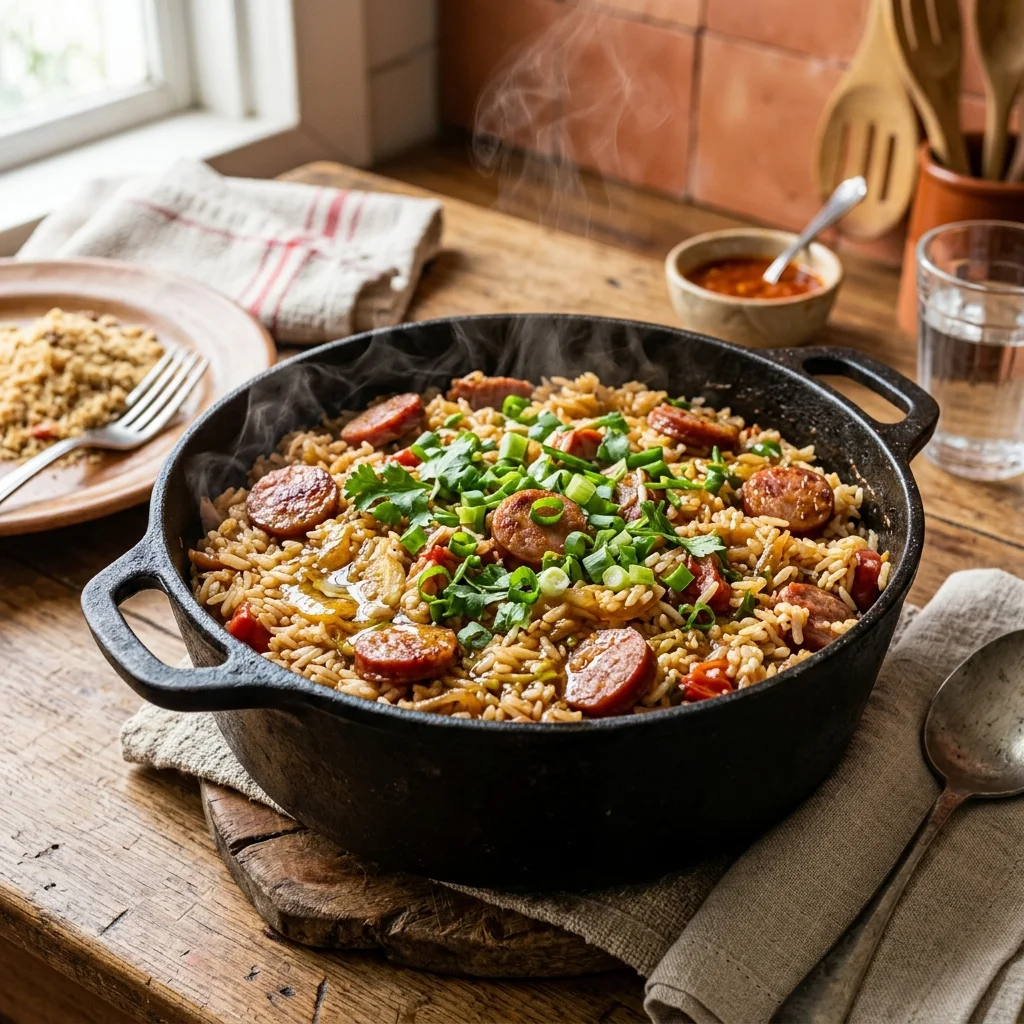 Arroz com Linguiça na Panela: Almoço Econômico