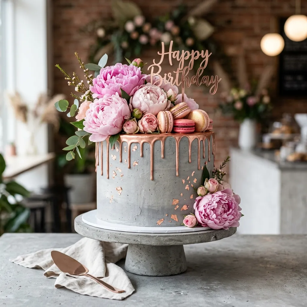 Bolo de Aniversário Feminino Moderno