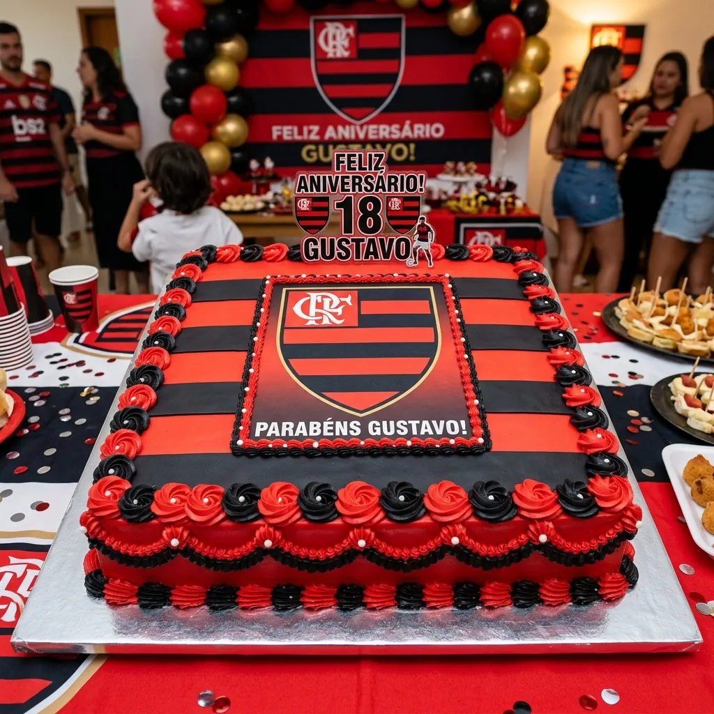 Bolo do Flamengo Quadrado: Receita de Corte para Festas