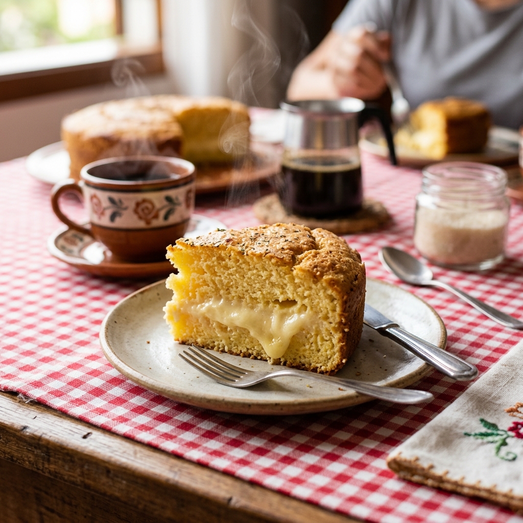 Bolo de Fubá Cremoso: Aquela Camada de Queijo que Surpreende