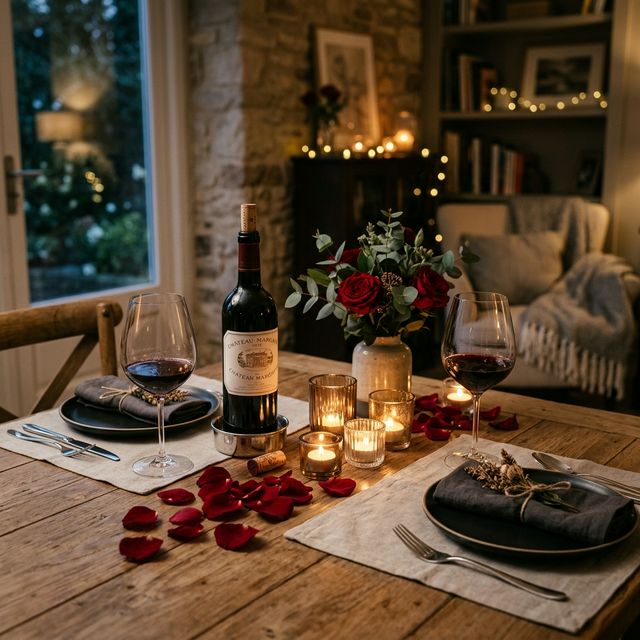 Decoração de Mesa Jantar Romântico Bololo