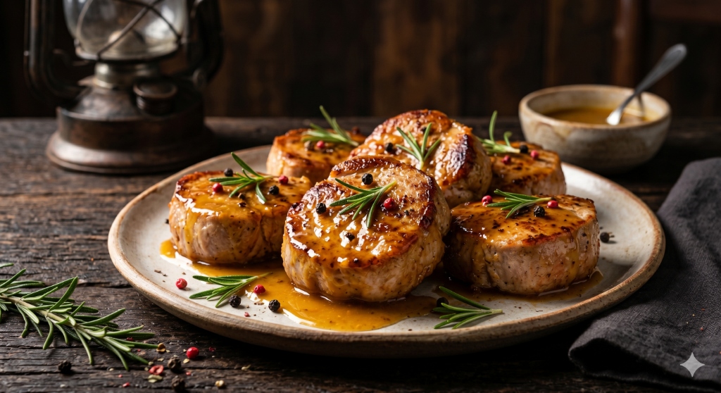 Filé Mignon Suíno com Mostarda e Mel