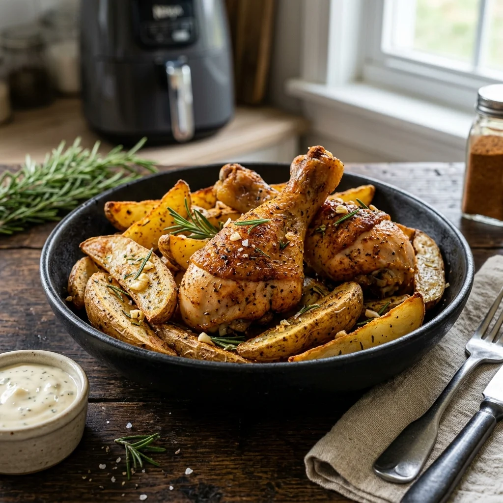 Frango com Batatas na Air Fryer do Bololo