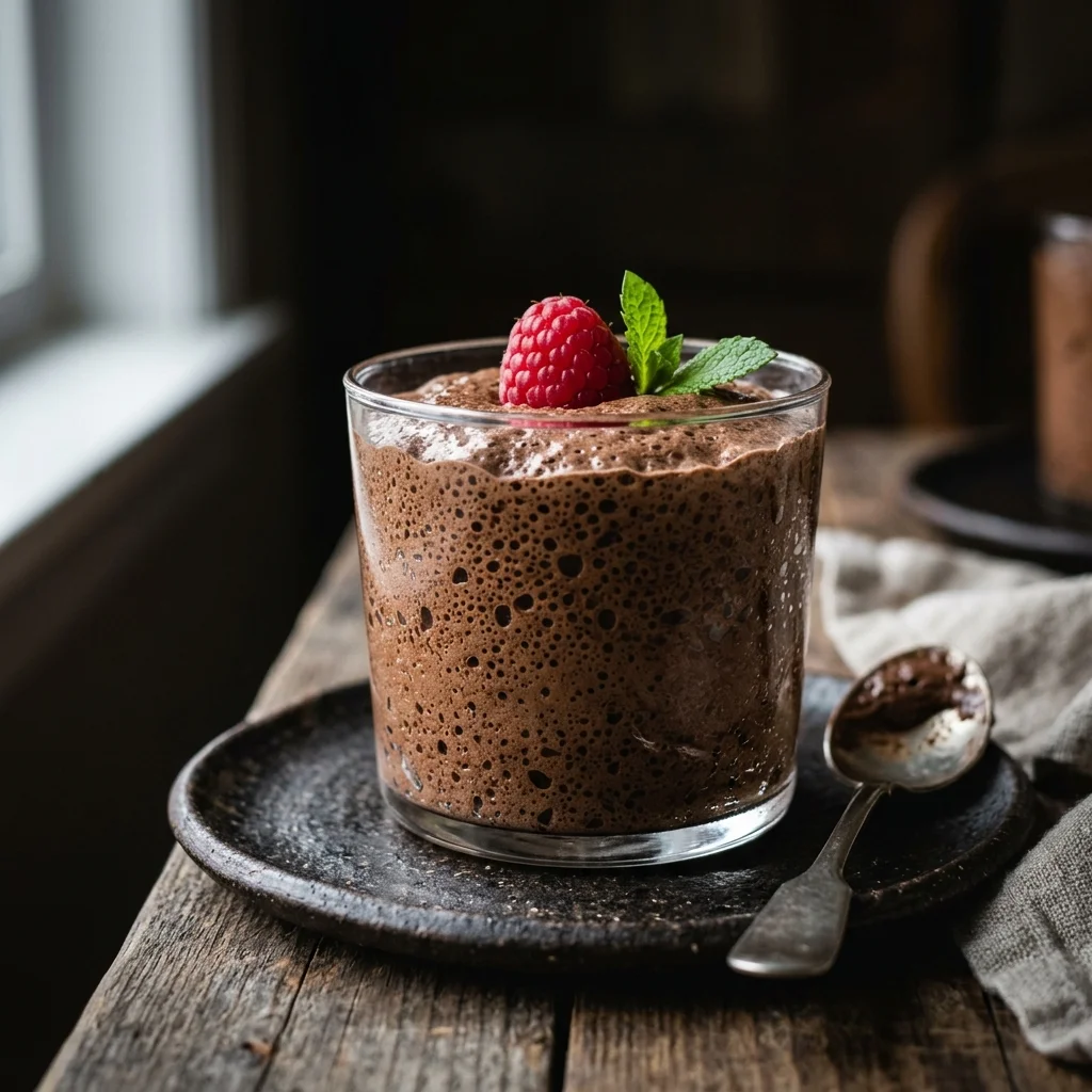 Mousse de Chocolate de Aquafaba do Bololo