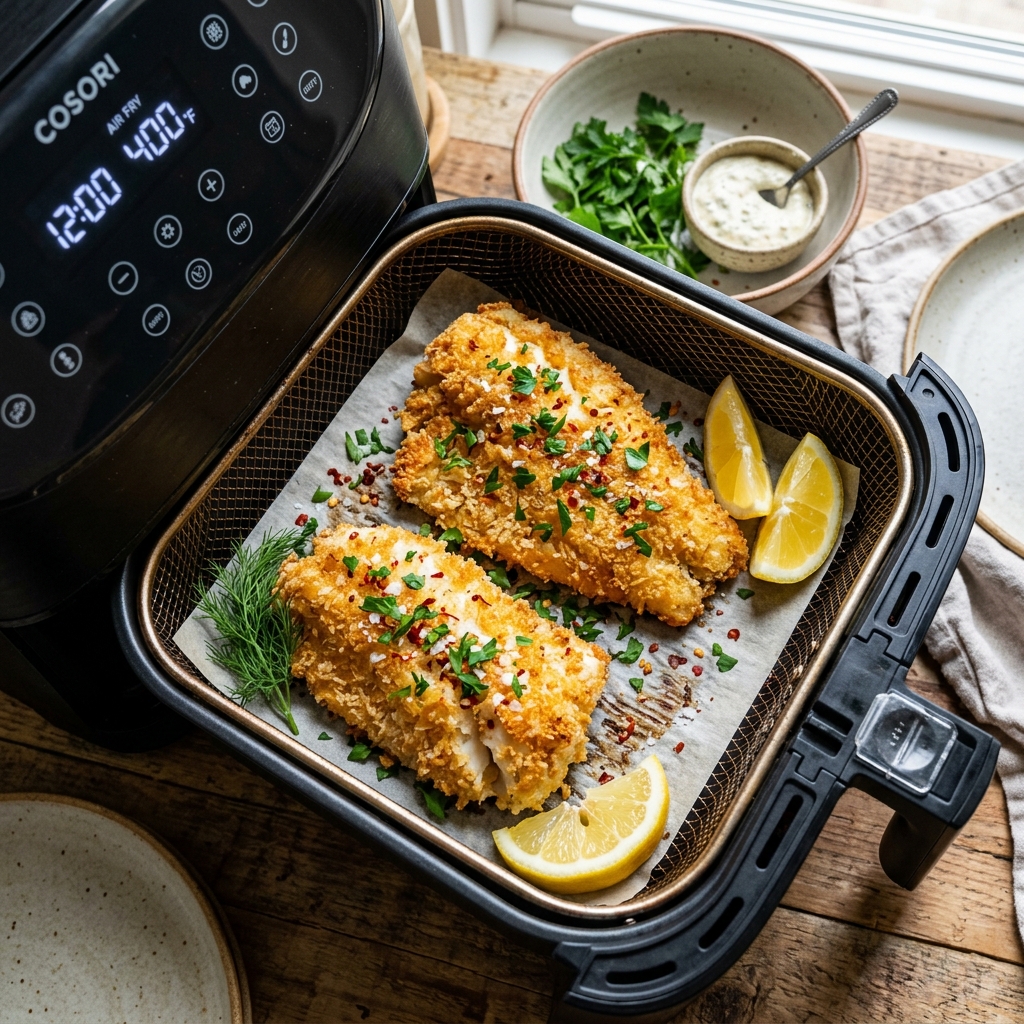 como fazer peixe na airfryer sem grudar do Mestre Bololo