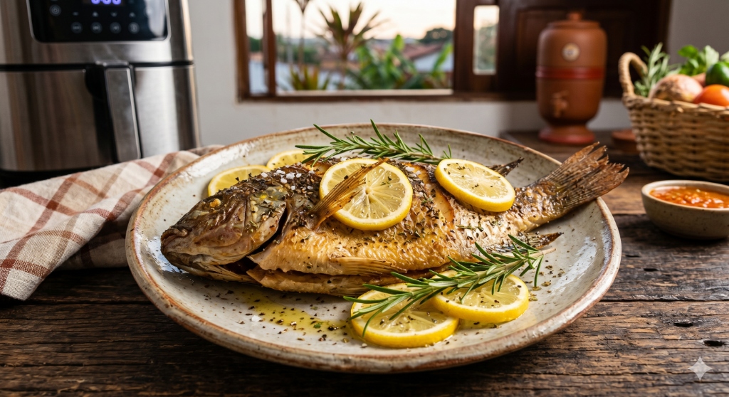 Como assar peixe na airfryer do Mestre Bololo