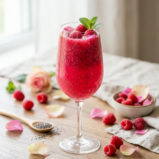 Rosa Intenso: Framboesa, Ãgua de Rosas e Chia